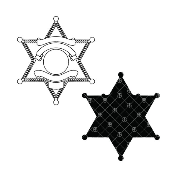 Blank 6 Point Sheriff Star Deputy Badge v9 - Image 3