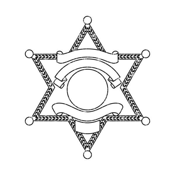 Blank 6 Point Sheriff Star Deputy Badge v9 - Image 2