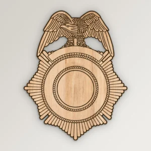 Blank Eagle Topped Badge V3 SVG Vector911