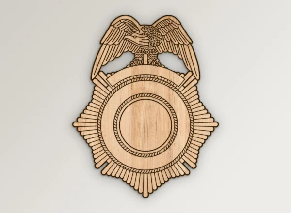 Blank Eagle Topped Badge V3 SVG Vector911