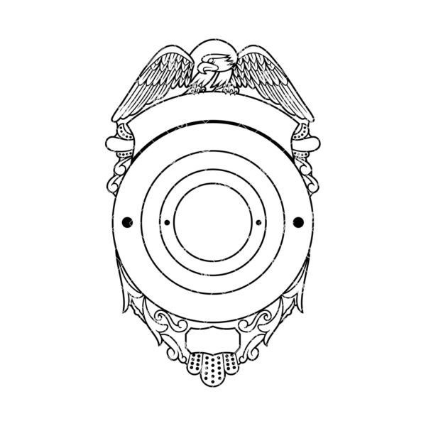 Blank Eagle Topped Police Badge v10 - Image 2