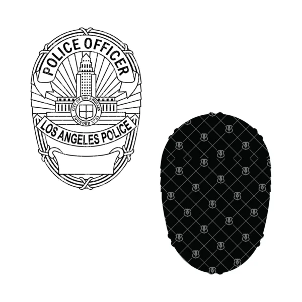 Los Angeles California Police Officer Badge Simple Design - Image 3