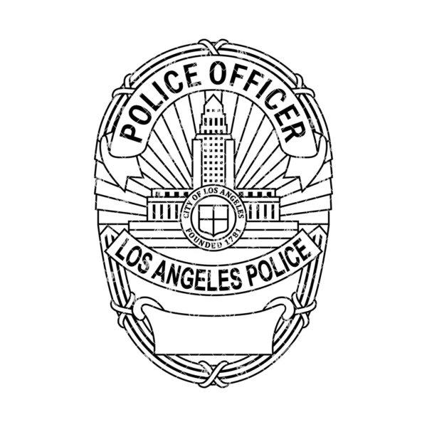 Los Angeles California Police Officer Badge Simple Design - Image 2