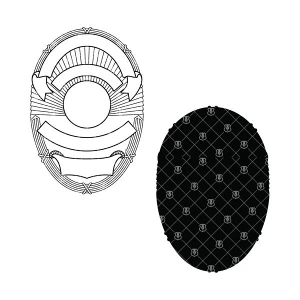 Blank Oval Shaped Police Badge V17 - Image 3