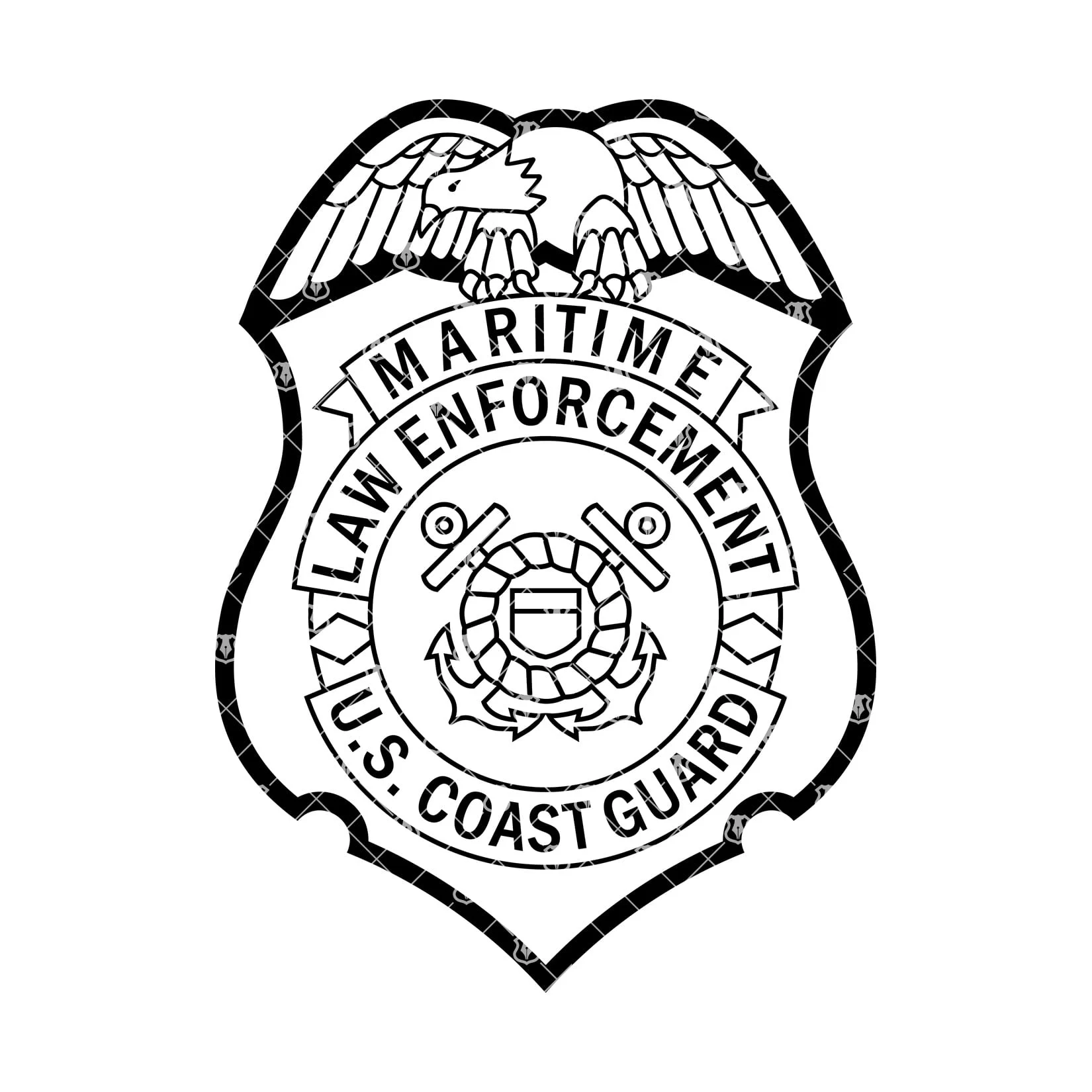 US Coast Guard Maritime Law Enforcement Patch – MP Badge Style, Hook & Loop Back