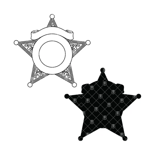 Blank Five Point Star Badge v12 - Image 3