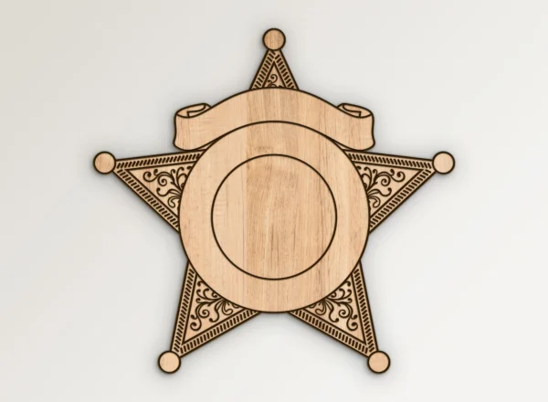 Blank 5 Point Star Badge v12 SVG Vector911