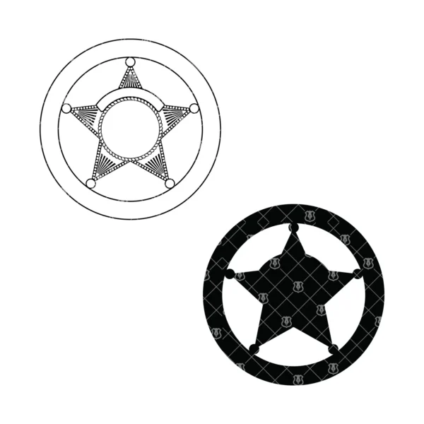 Blank Five Point Star Badge v7 - Image 3