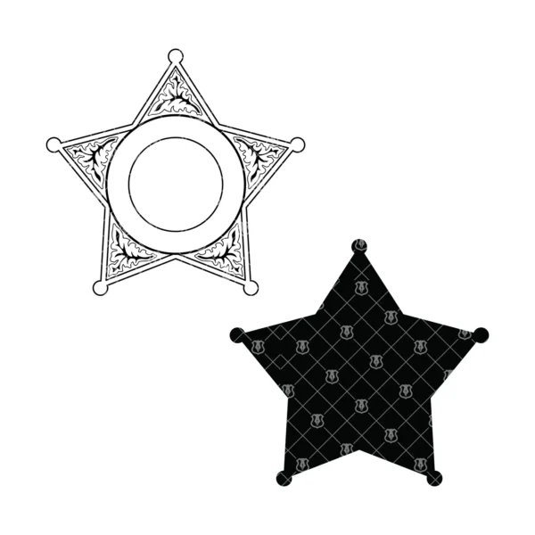 Blank Five Point Star Badge v9 - Image 3