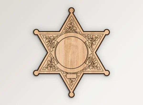 Blank 6 Point Star Badge v2 SVG Vector911