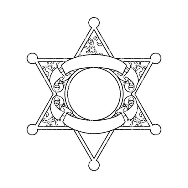 Blank Six Point Star Badge v6 - Image 2