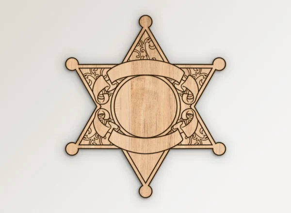 Blank Six Point Star Badge v6 SVG Vector911