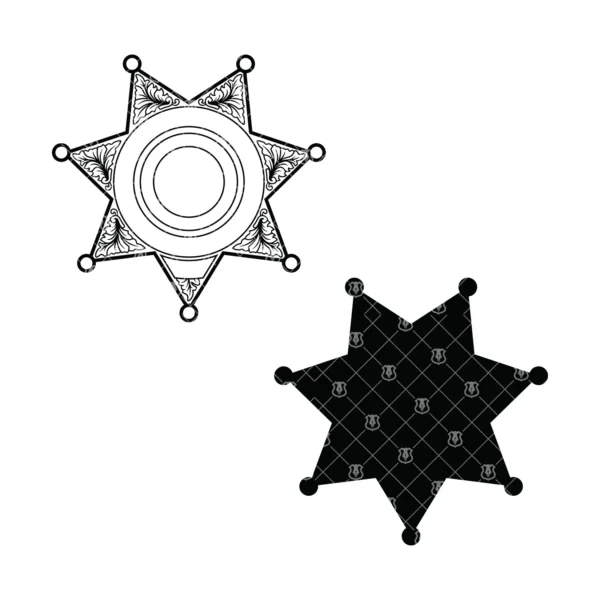 Blank Seven Point Star Badge v1 - Image 3