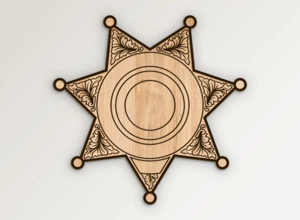 Blank Seven Point Star Badge v1 SVG Vector911