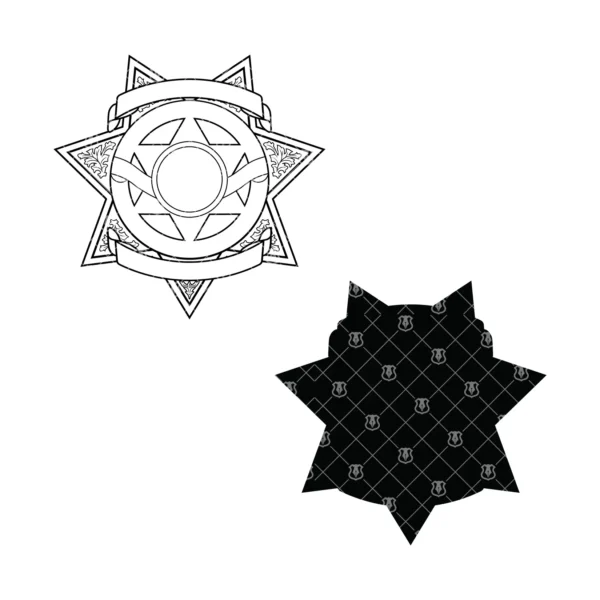 Blank 7 Point Star Badge v9 - Image 3