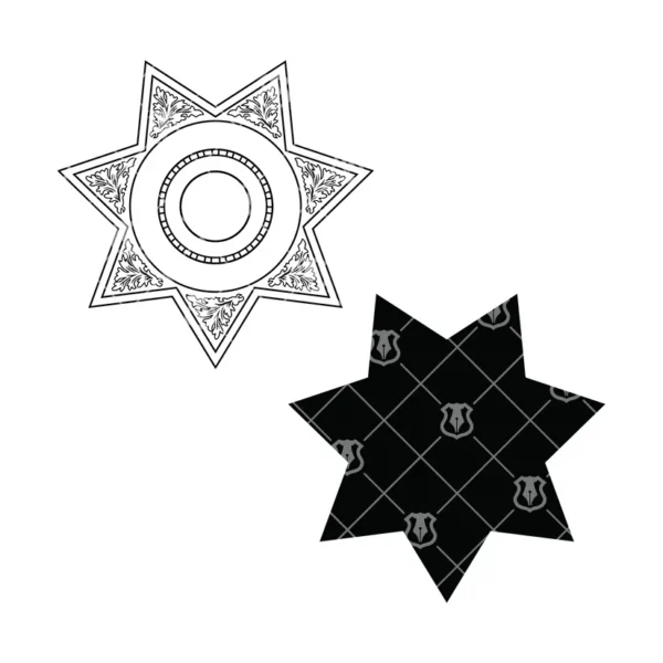 Blank Seven Point Star Badge v11 - Image 3