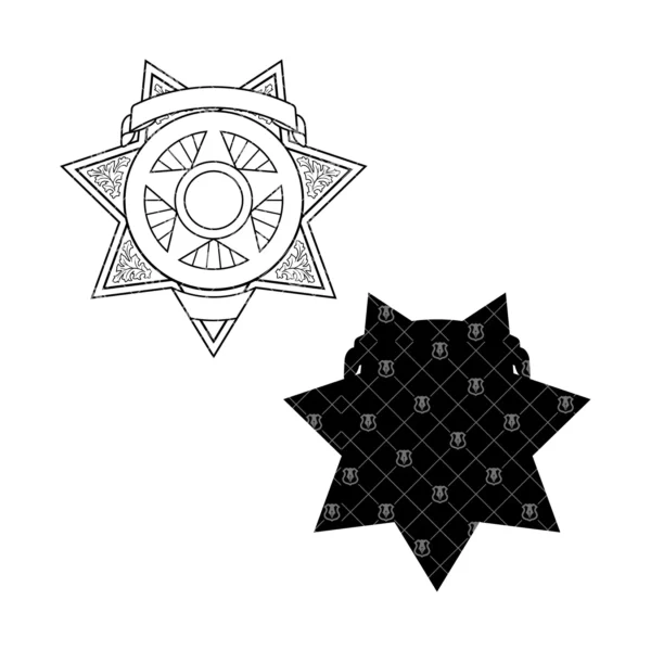 Blank Seven Point Star Badge v10 - Image 3