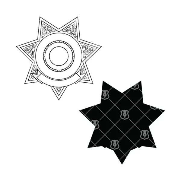 Blank Seven Point Star Badge v12 - Image 3