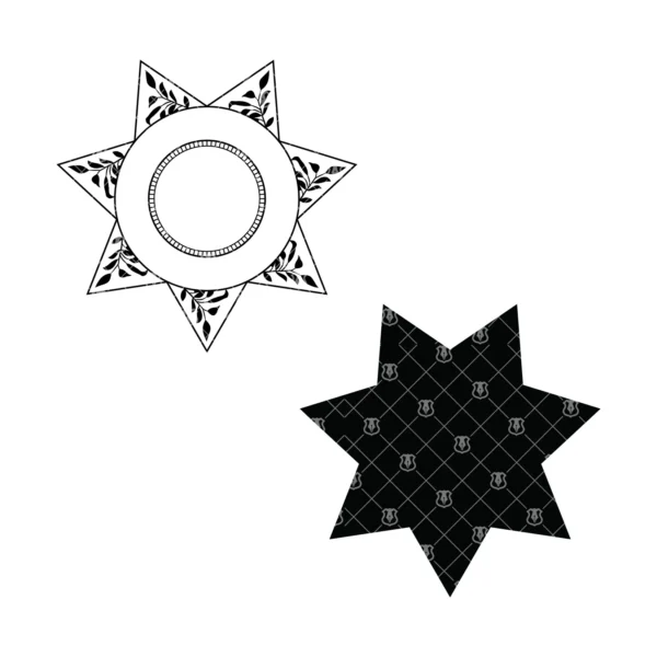 Blank Seven Point Star Badge v7 - Image 3