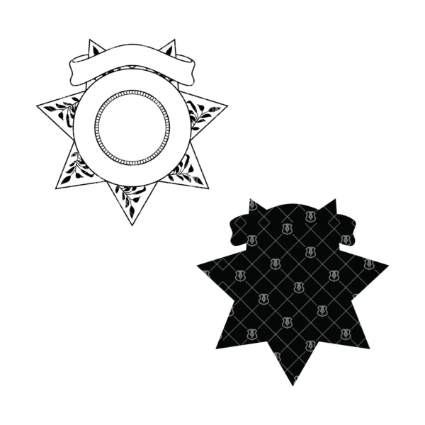 Blank Seven Point Star Badge v8 - Image 3