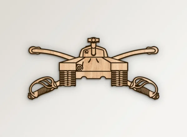 Army Armor Branch Tank Crossed Swords Insignia SVG Vector911