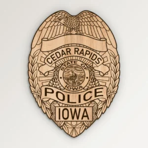 Cedar Rapids Iowa Police Badge SVG Vector911