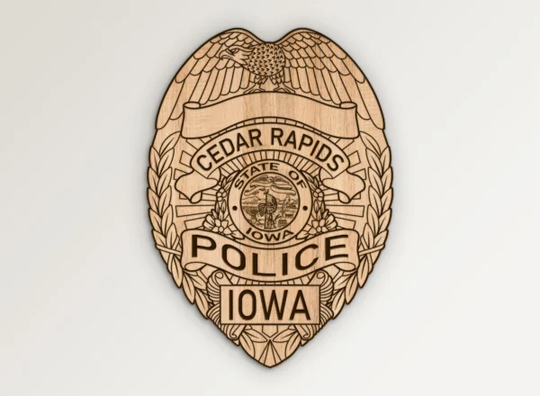 Cedar Rapids Iowa Police Badge SVG Vector911