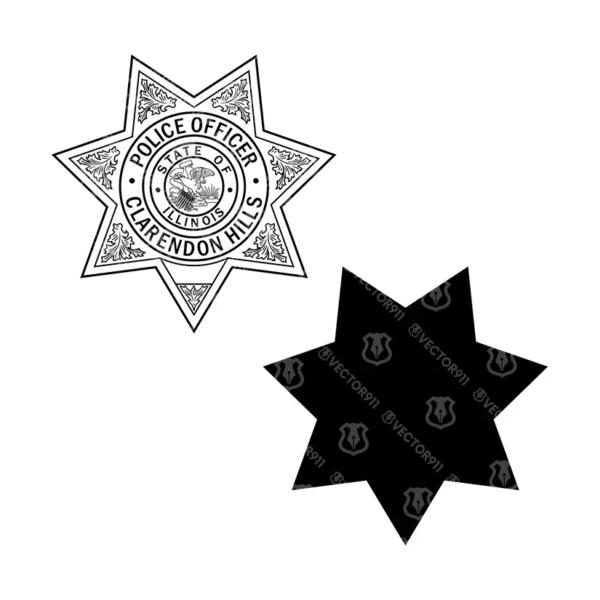 Clarendon Hills Illinois Police Officer Star Badge - Image 3