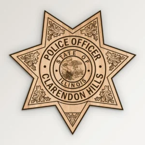 Clarendon Hills Illinois Police Star Badge SVG Vector911