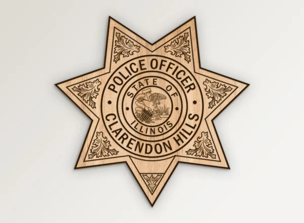 Clarendon Hills Illinois Police Star Badge SVG Vector911