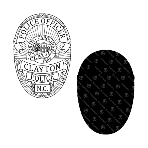 Clayton North Carolina Police Officer Badge - Image 3