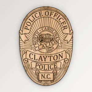 Clayton North Carolina Police Officer Badge SVG Vector911