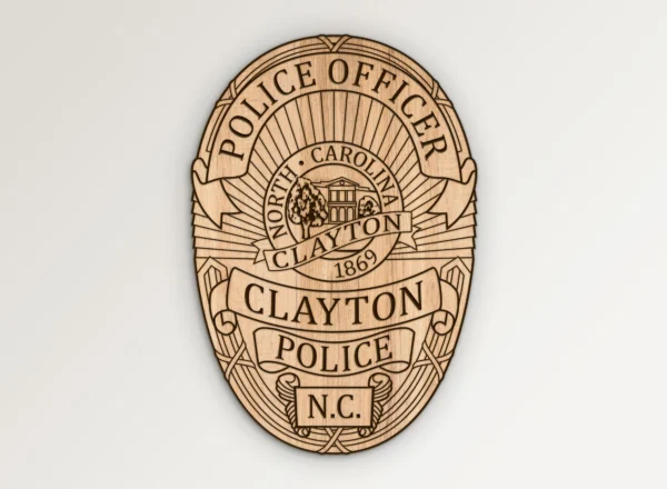 Clayton North Carolina Police Officer Badge SVG Vector911