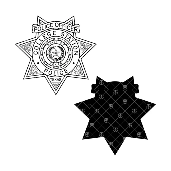 College Station Texas Police Officer Star Badge - Image 3