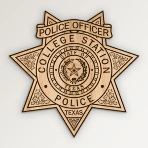 College Station Texas Police Officer Badge SVG Vector911