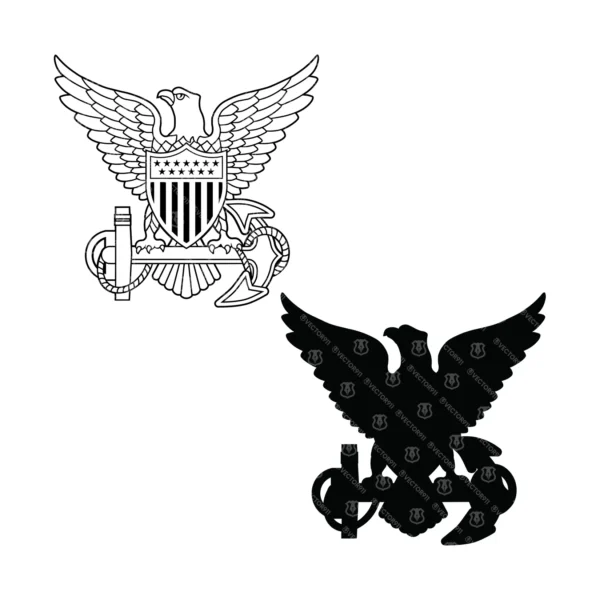 Coast Guard Officer Combination Cover Eagle Pin - Image 3