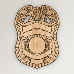 Blank Eagle Topped Police Badge v11 SVG Vector911