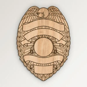 Blank Eagle Topped Police Badge v12 SVG Vector911