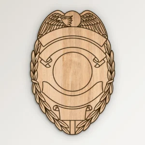 Blank Eagle Topped Police Badge v14 SVG Vector911