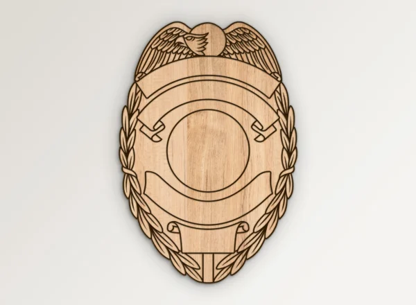 Blank Eagle Topped Police Badge v14 SVG Vector911