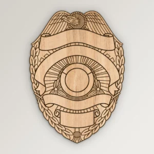 Blank Eagle Topped Police Badge Design v23 SVG Vector911