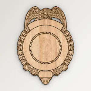 Blank Eagle Topped Police Badge v26 SVG Vector911