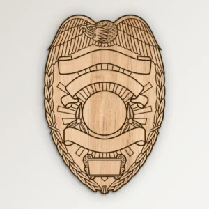 Blank Eagle Topped Police Badge v27 SVG Vector911