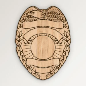 Blank Eagle Topped Badge v19 SVG Vector911