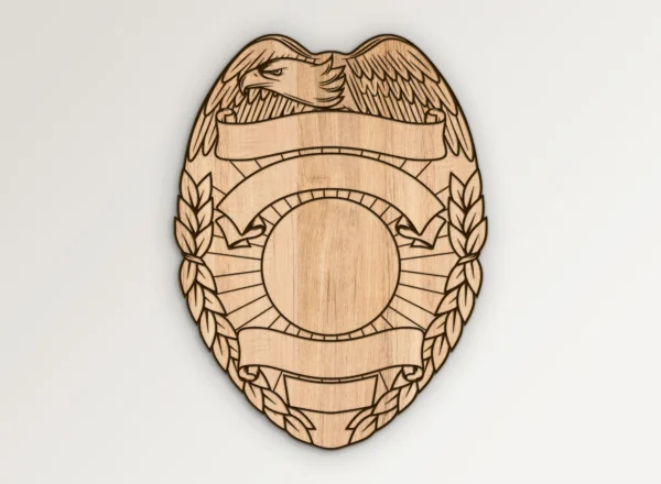 Blank Eagle Topped Badge v19 SVG Vector911