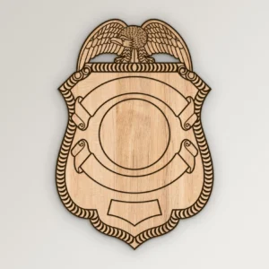 Blank Eagle Topped Badge v31 SVG Vector911