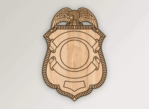 Blank Eagle Topped Badge v31 SVG Vector911