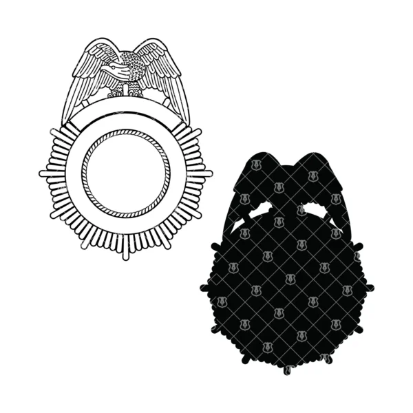 Blank Eagle Topped Badge v33 - Image 3