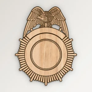 Blank Eagle Topped Badge v33 SVG Vector911