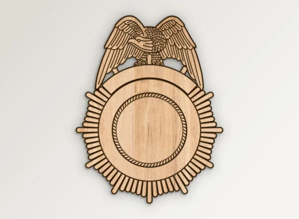 Blank Eagle Topped Badge v33 SVG Vector911